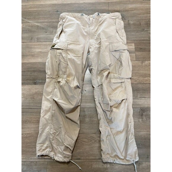 Vintage Abercrombie & Fitch Cargo Pants M Beige Y2K Military Paratrooper
